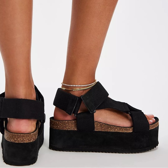 NEW Intentionally Blank Zona Rule Breaker Remix Platform Sandals in Black - Picture 2 of 3